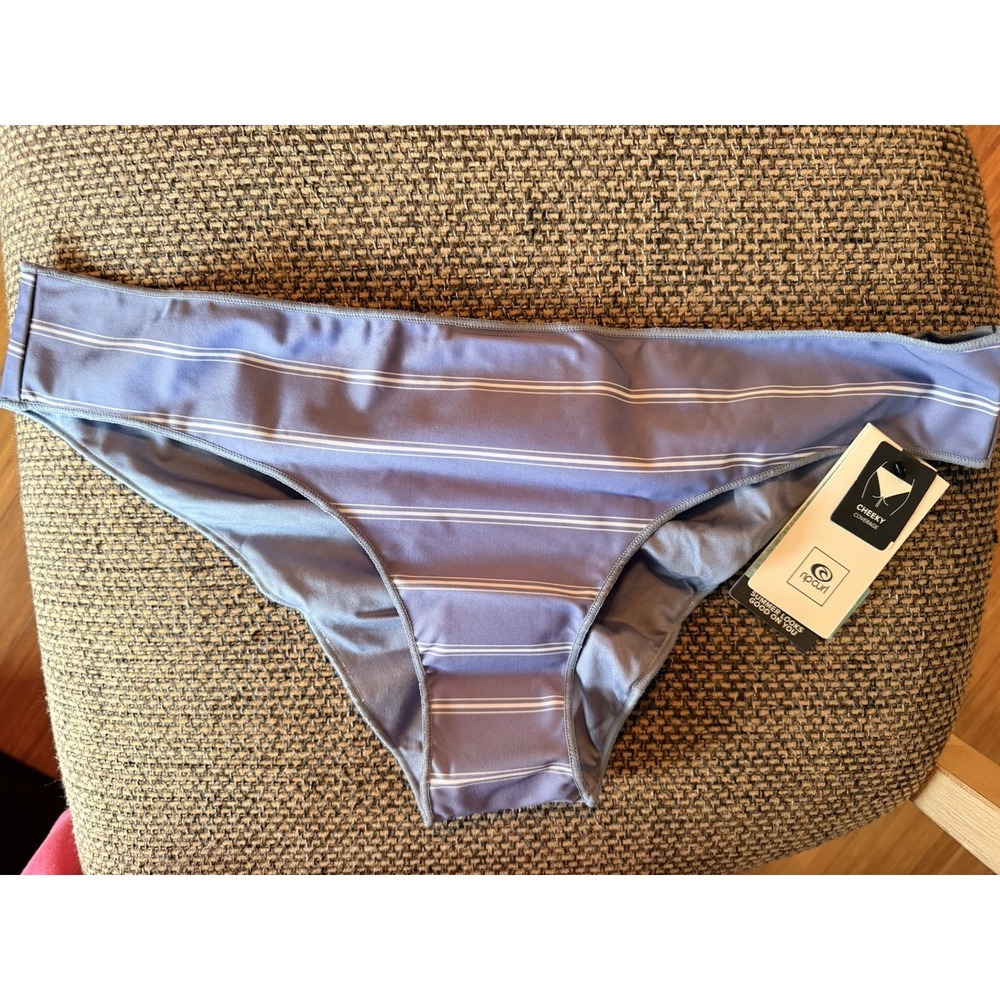 NWT - Rip Curl Classic Surf Cheeky Pant Bikini Bottom - Blue & White -  Size 2XL